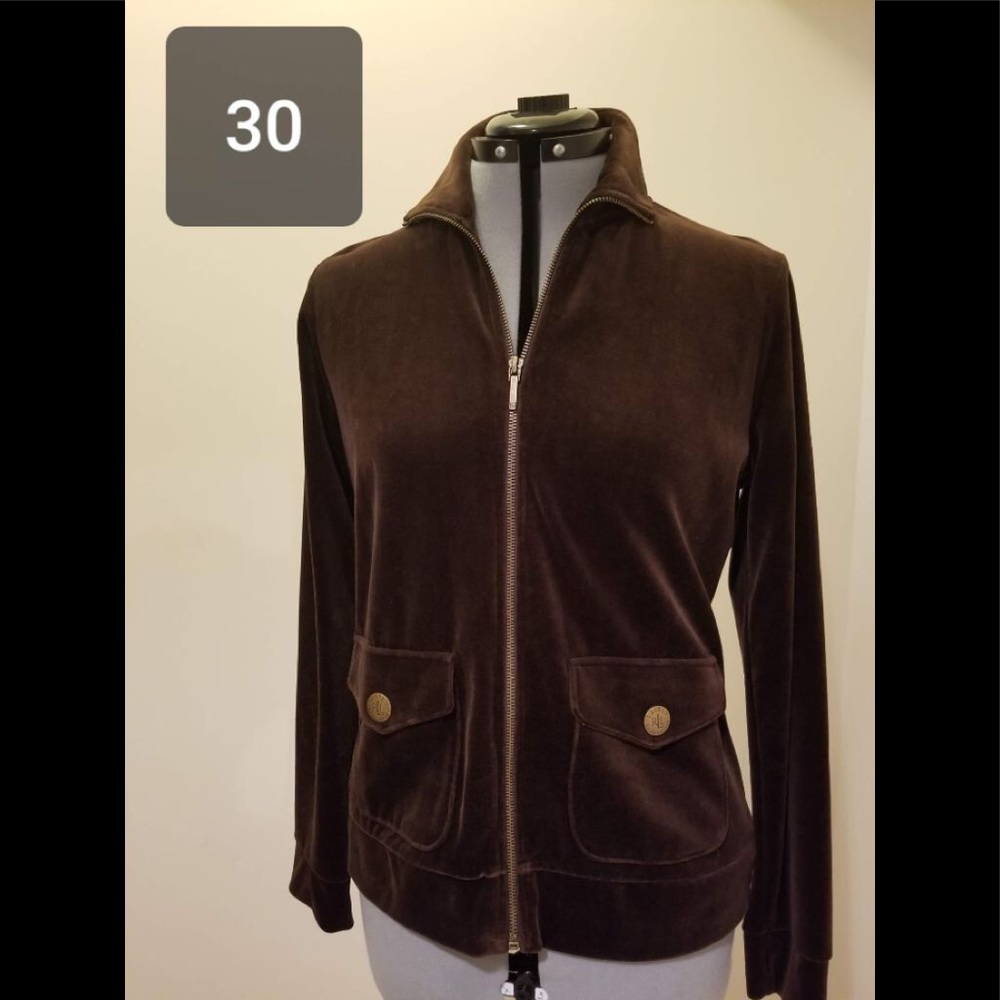Lauren brown velour jacket